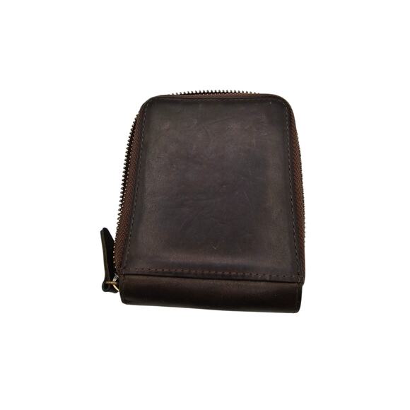 Bull Captain - Mens Zip Open Genuine Leather Wallet Brown - Picture 3 of 6